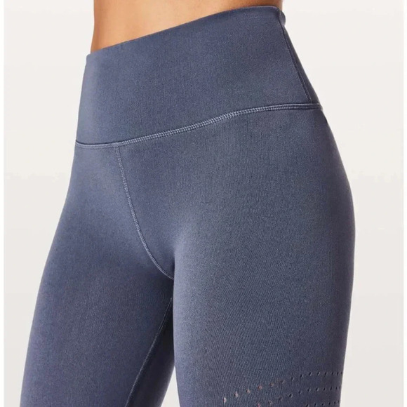 Lululemon Reveal 7/8 Tight Legging Pants Vortex 25" Dazed Gray Mesh Breathable 6 - Picture 3 of 12